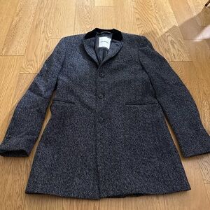Ben Sherman Dark Gray Herringbone Trench Coat